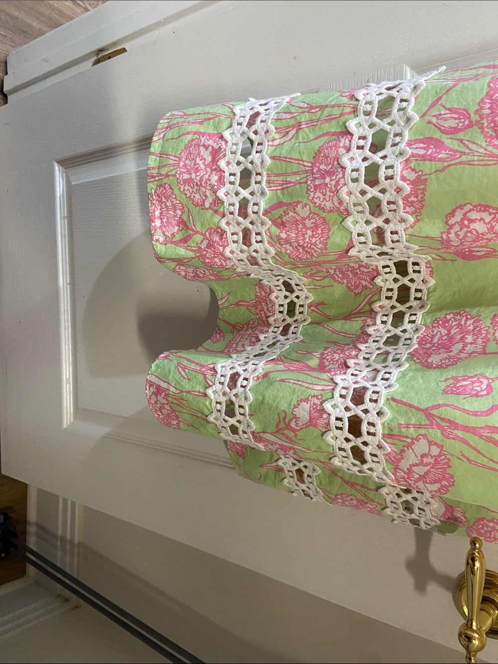 Lilly Pulitzer Green and Pink Floral Maxi dress with Lace Bands - Picture 3 of 5